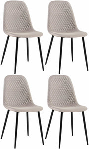 Set van 4 eetkamerstoelen Giverny grijs,Stof grau