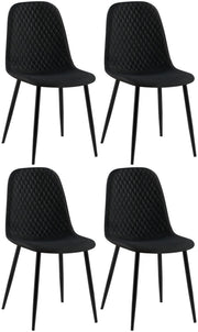 Set van 4 eetkamerstoelen Giverny zwart,Stof schwarz