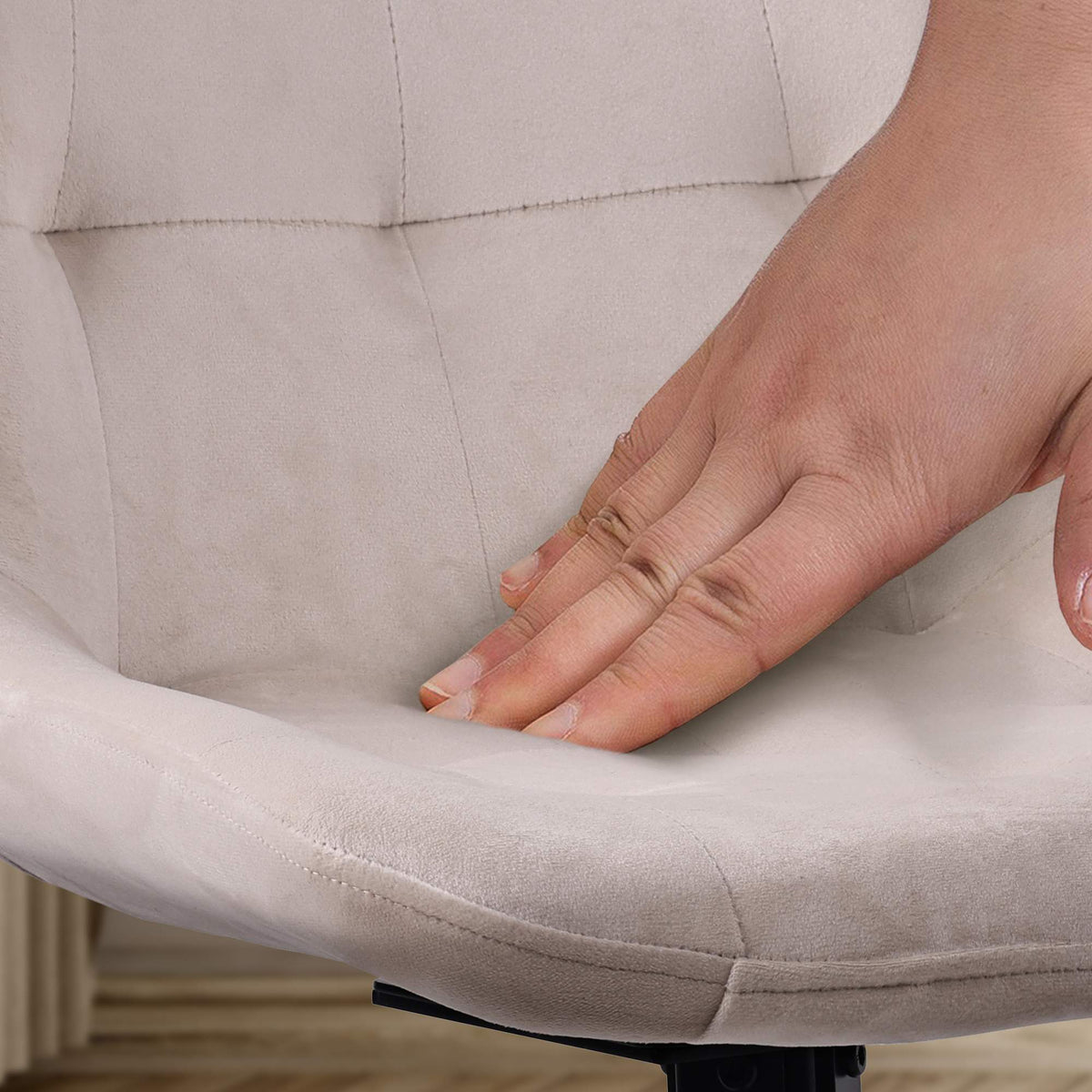 Eetkamerstoel Merna creme,Fluweel creme