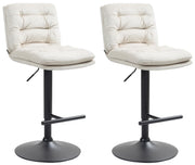 Set van 2 barkrukken Damar fluweel creme,zwart creme