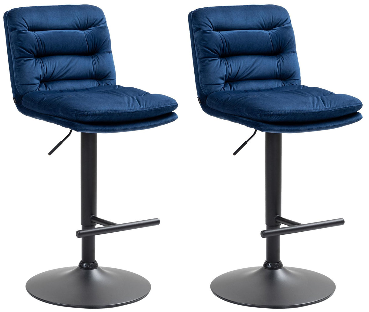 Set van 2 barkrukken Damar fluweel blauw,zwart blau