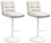 Set van 2 barkrukken Damar fluweel creme,wit creme