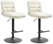Set van 2 barkrukken Damar stof creme,zwart creme
