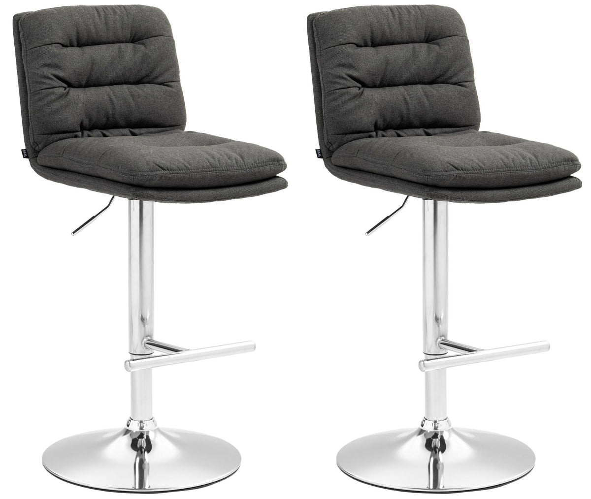 Set van 2 barkrukken Damar stof donkergrijs,chroom dunkelgrau