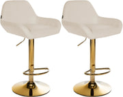Set van 2 barkrukken Braga Gold stof creme creme
