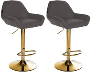 Set van 2 barkrukken Braga Gold stof donkergrijs dunkelgrau