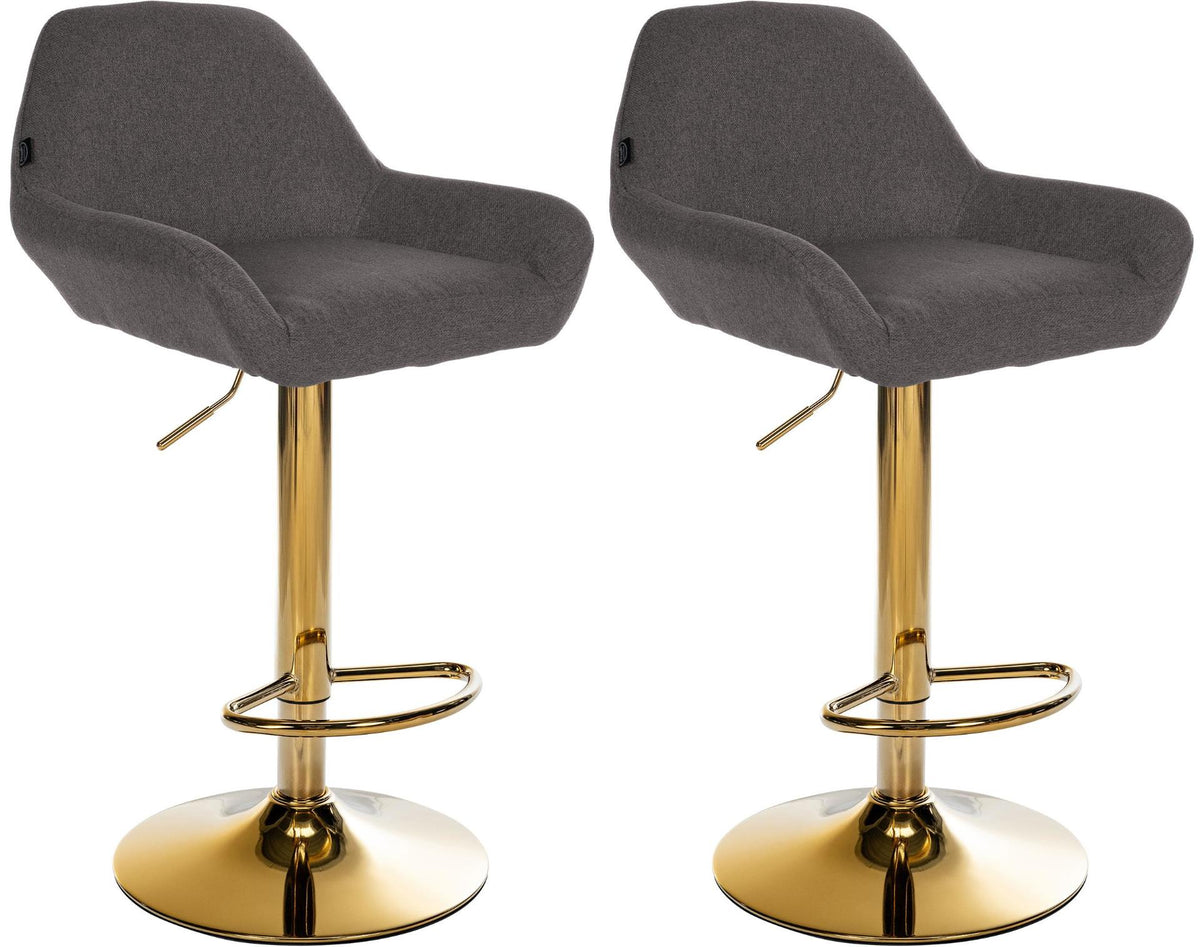 Set van 2 barkrukken Braga Gold stof donkergrijs dunkelgrau