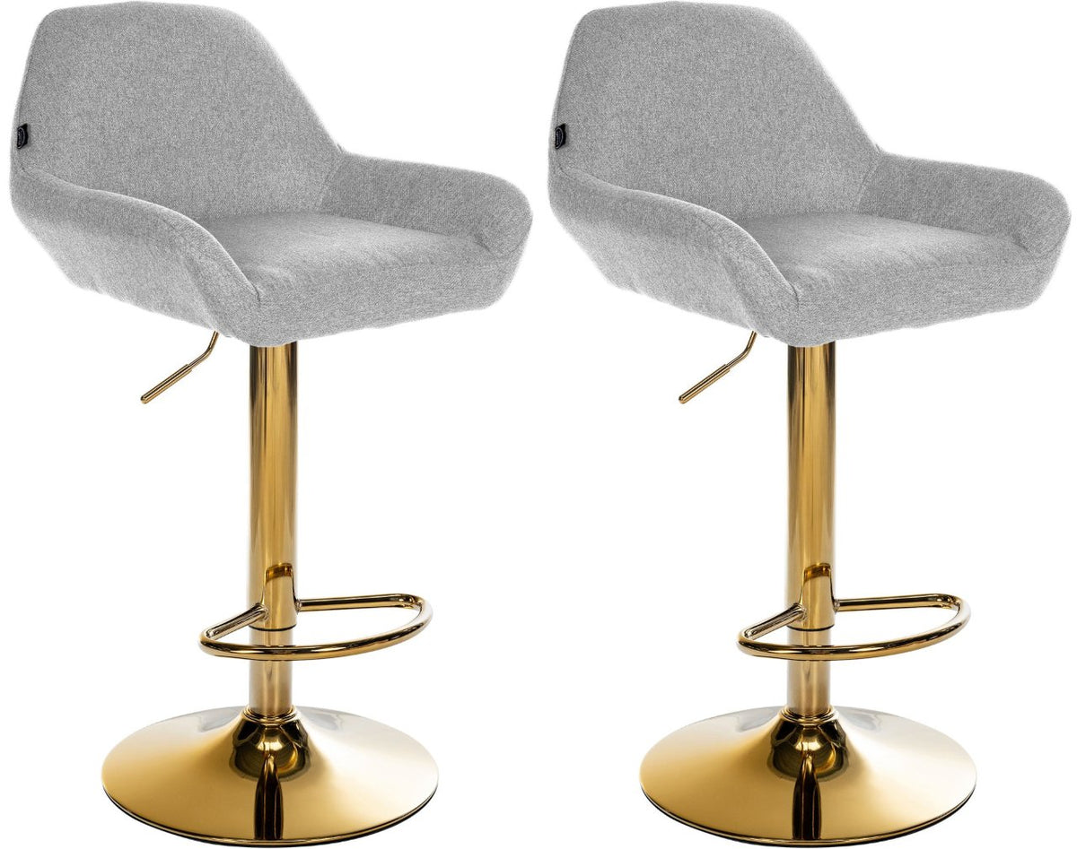 Set van 2 barkrukken Braga Gold stof grijs grau