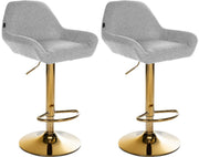Set van 2 barkrukken Braga Gold stof grijs grau