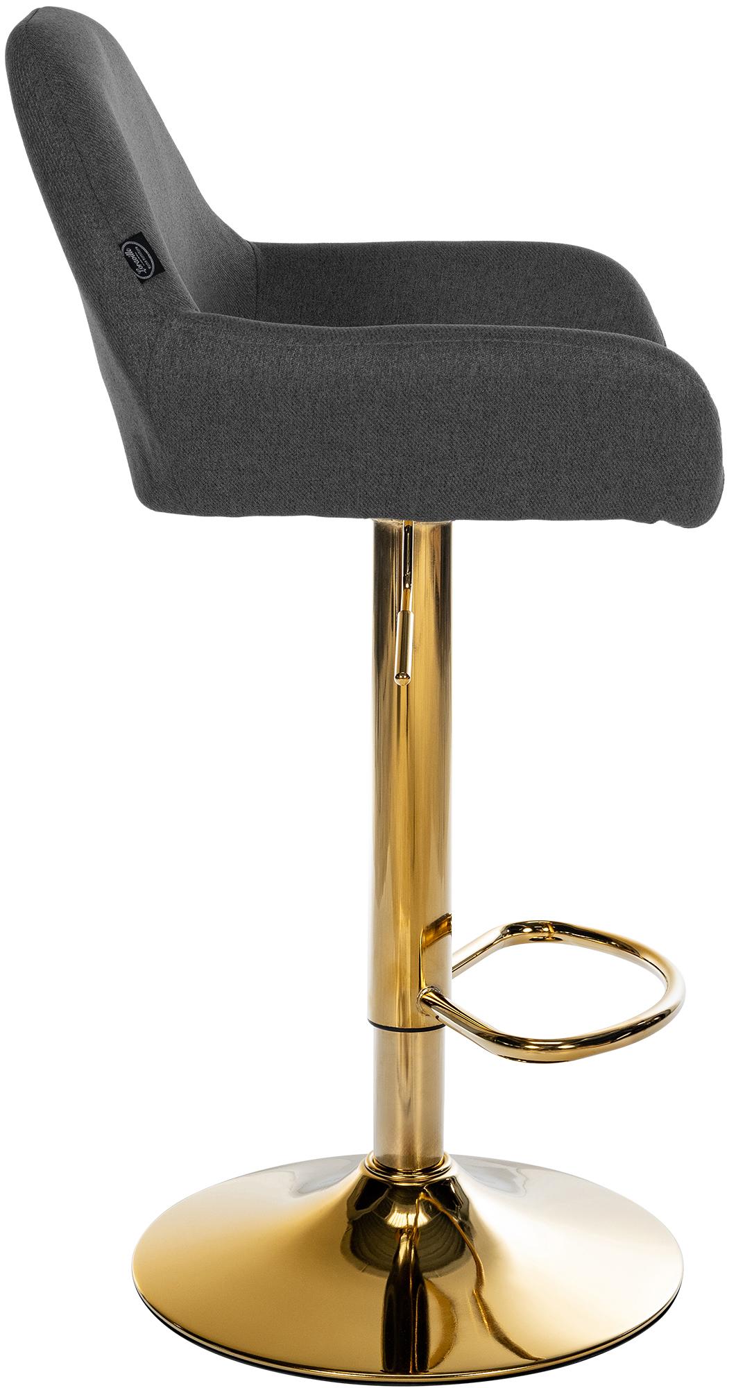 Set van 2 barkrukken Braga Gold stof zwart schwarz