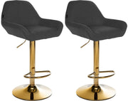 Set van 2 barkrukken Braga Gold stof zwart schwarz