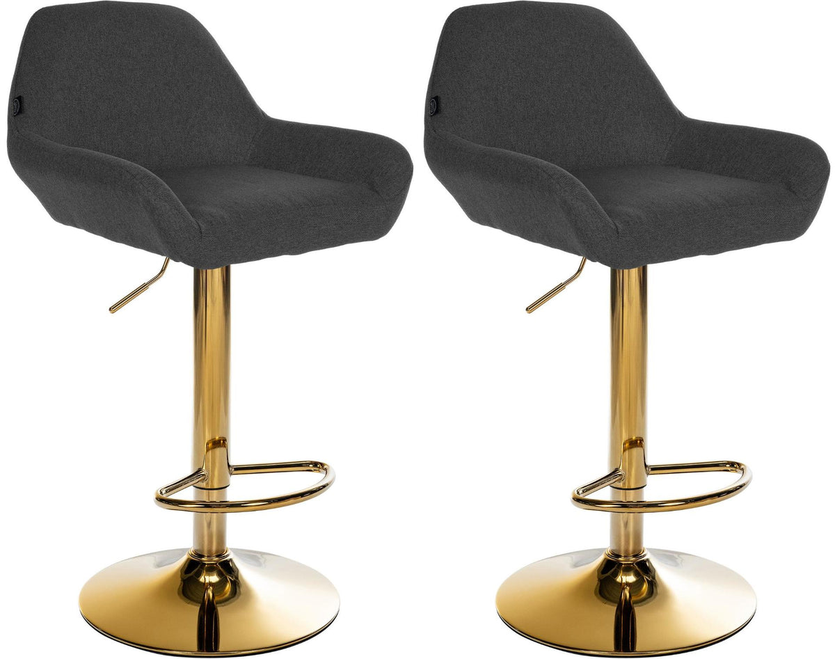 Set van 2 barkrukken Braga Gold stof zwart schwarz