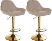 Set van 2 barkrukken Braga Gold stof taupe taupe