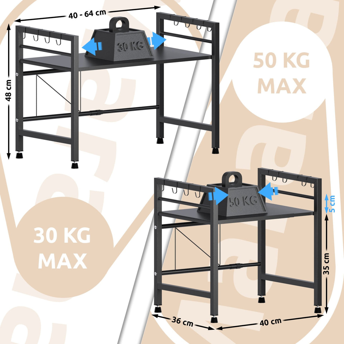 Magnetronrek Marana zwart,2-traps schwarz