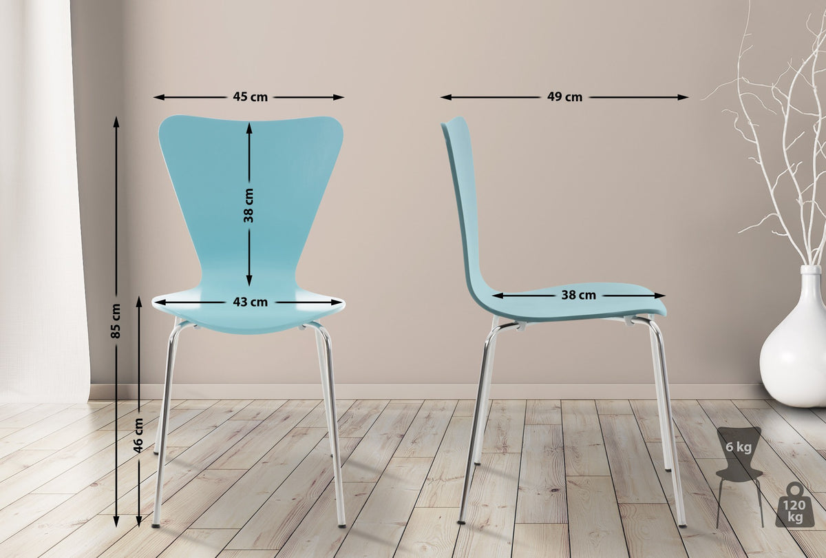 4x bezoekersstoel Calisto lichtblauw hellblau