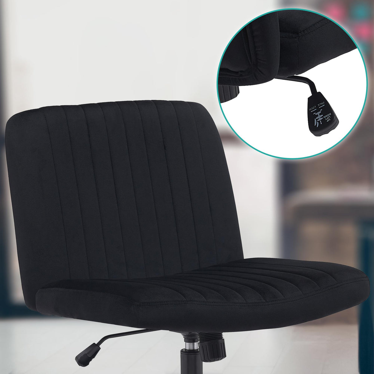 Bureaustoel Kingman zwart,Fluweel schwarz