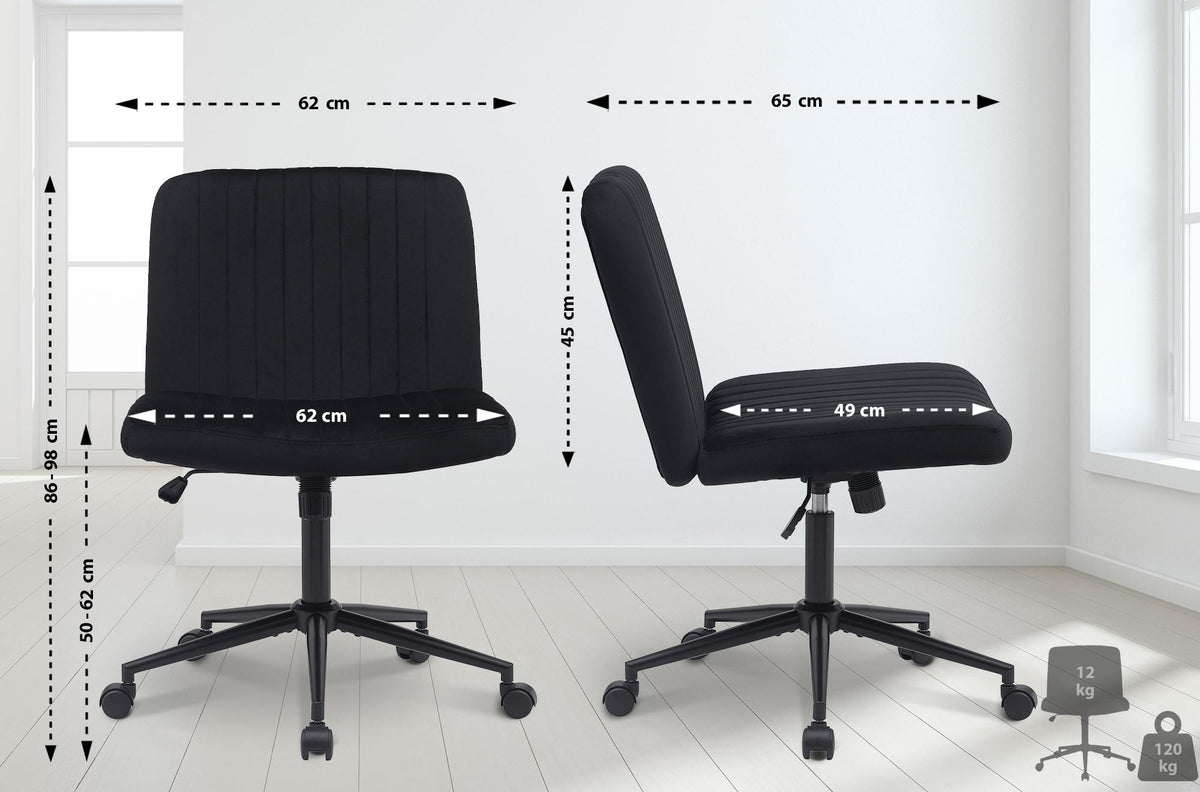 Bureaustoel Kingman zwart,Fluweel schwarz