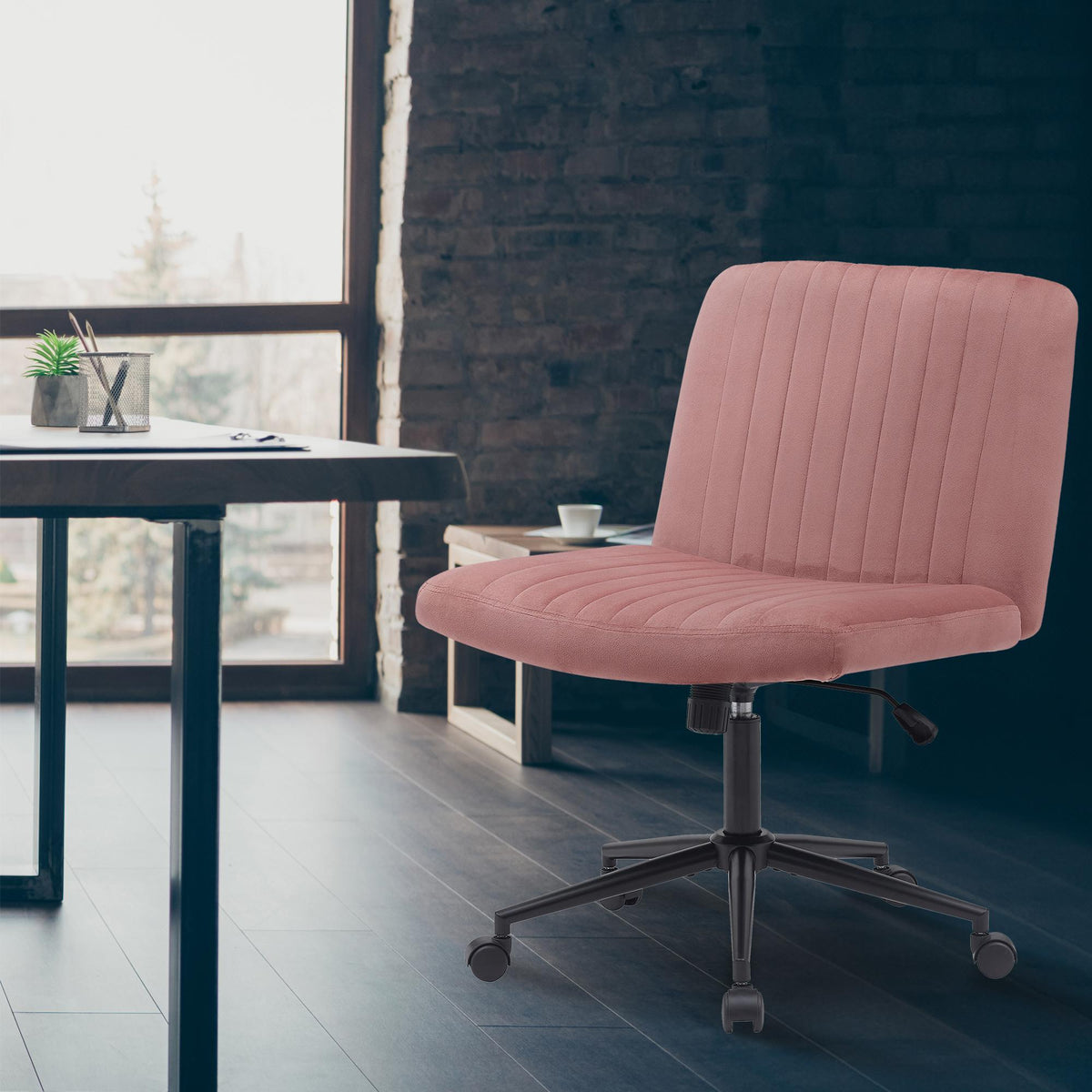Bureaustoel Kingman roze,Fluweel pink