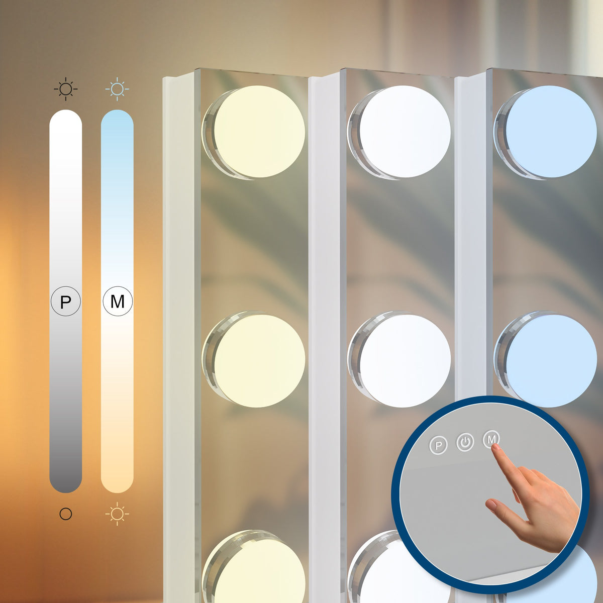 Schminkspiegel Norlina ohne Bluetooth weiß