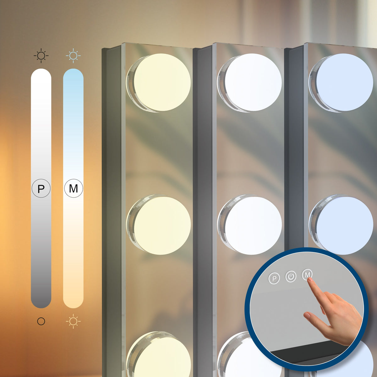 Schminkspiegel Norlina ohne Bluetooth schwarz