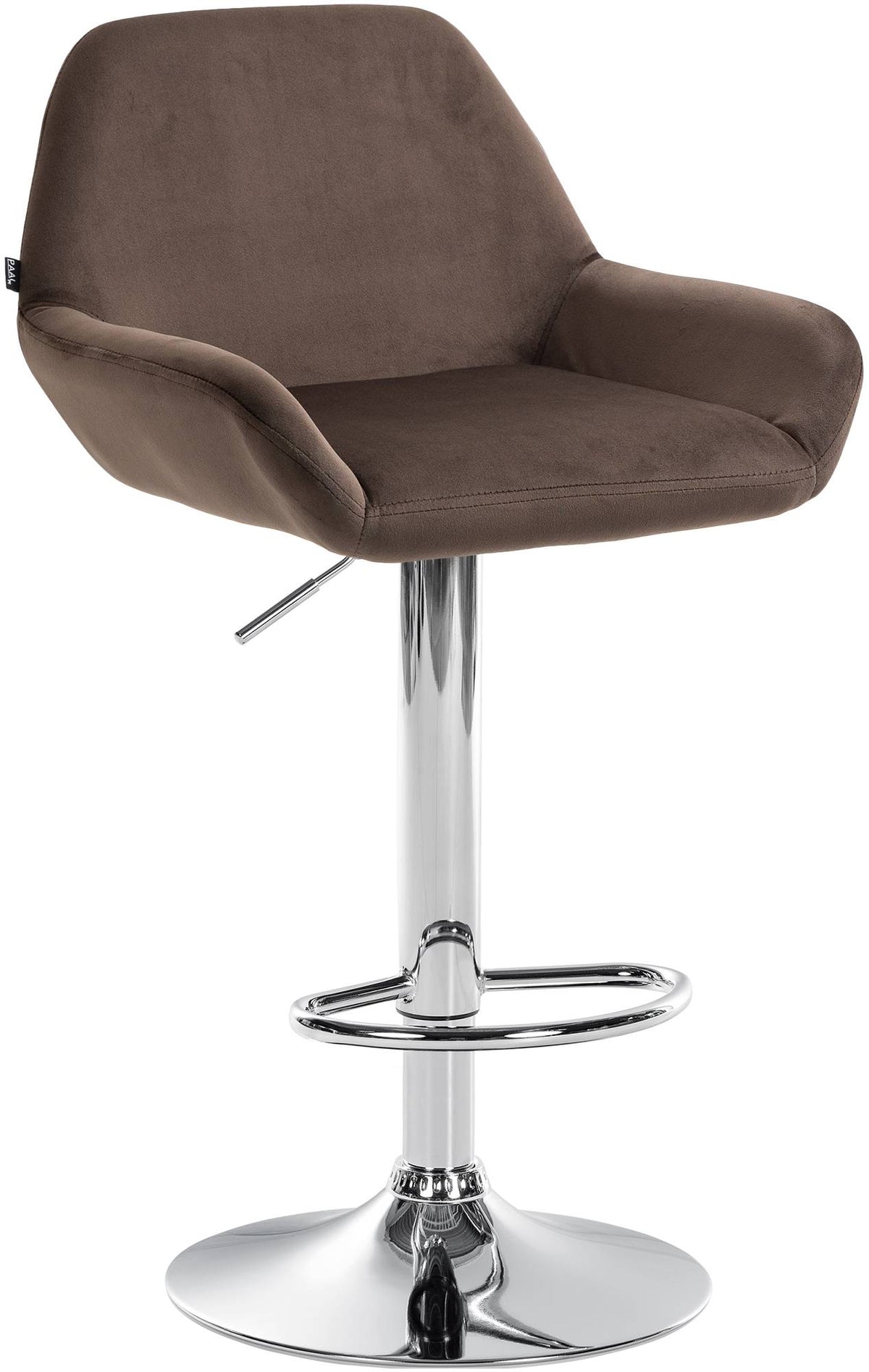 Barkruk Braga fluweel bruin,chroom braun