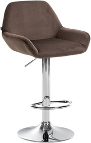 Barkruk Braga fluweel bruin,chroom braun