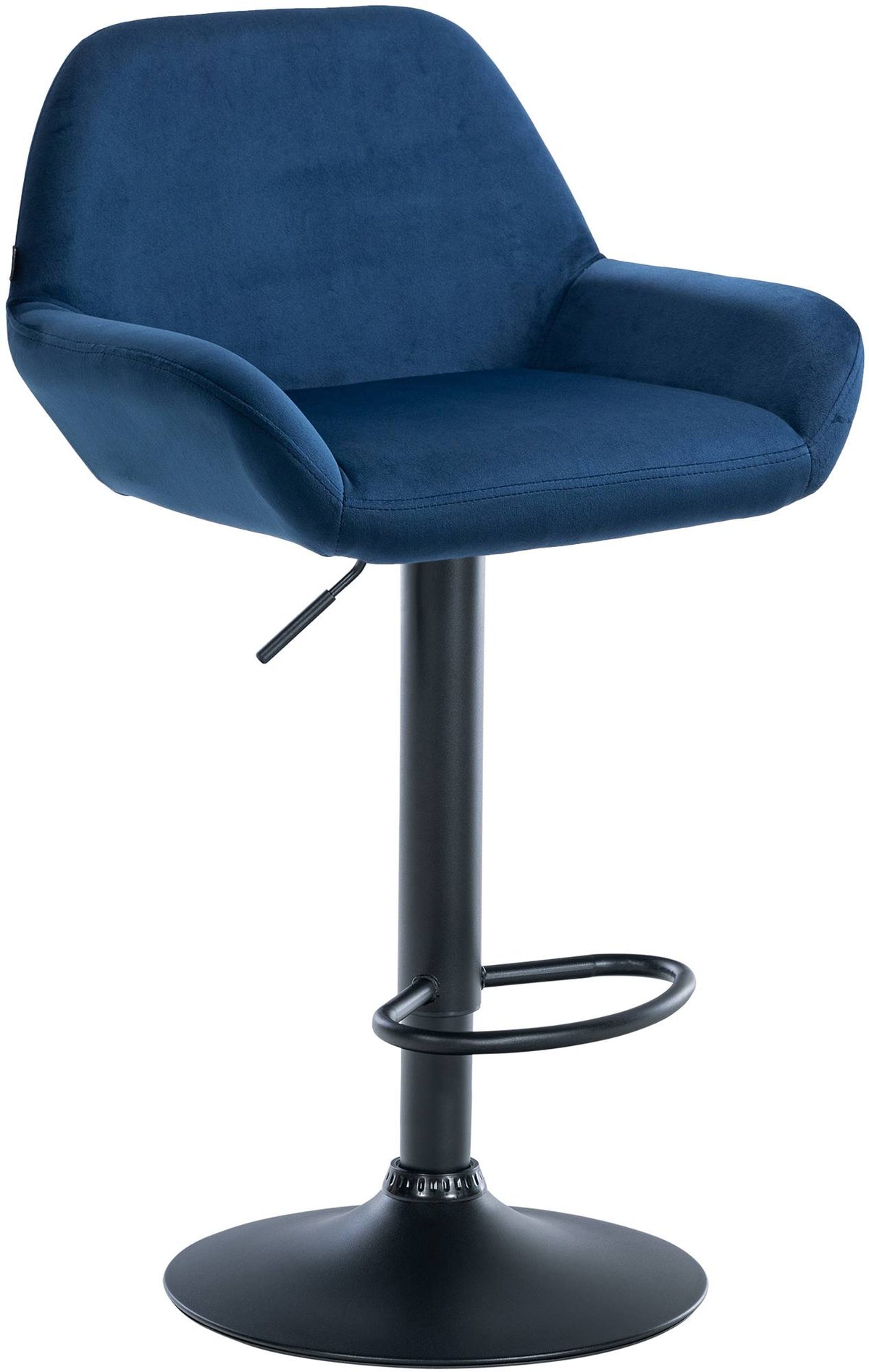 Barkruk Braga fluweel blauw,zwart blau