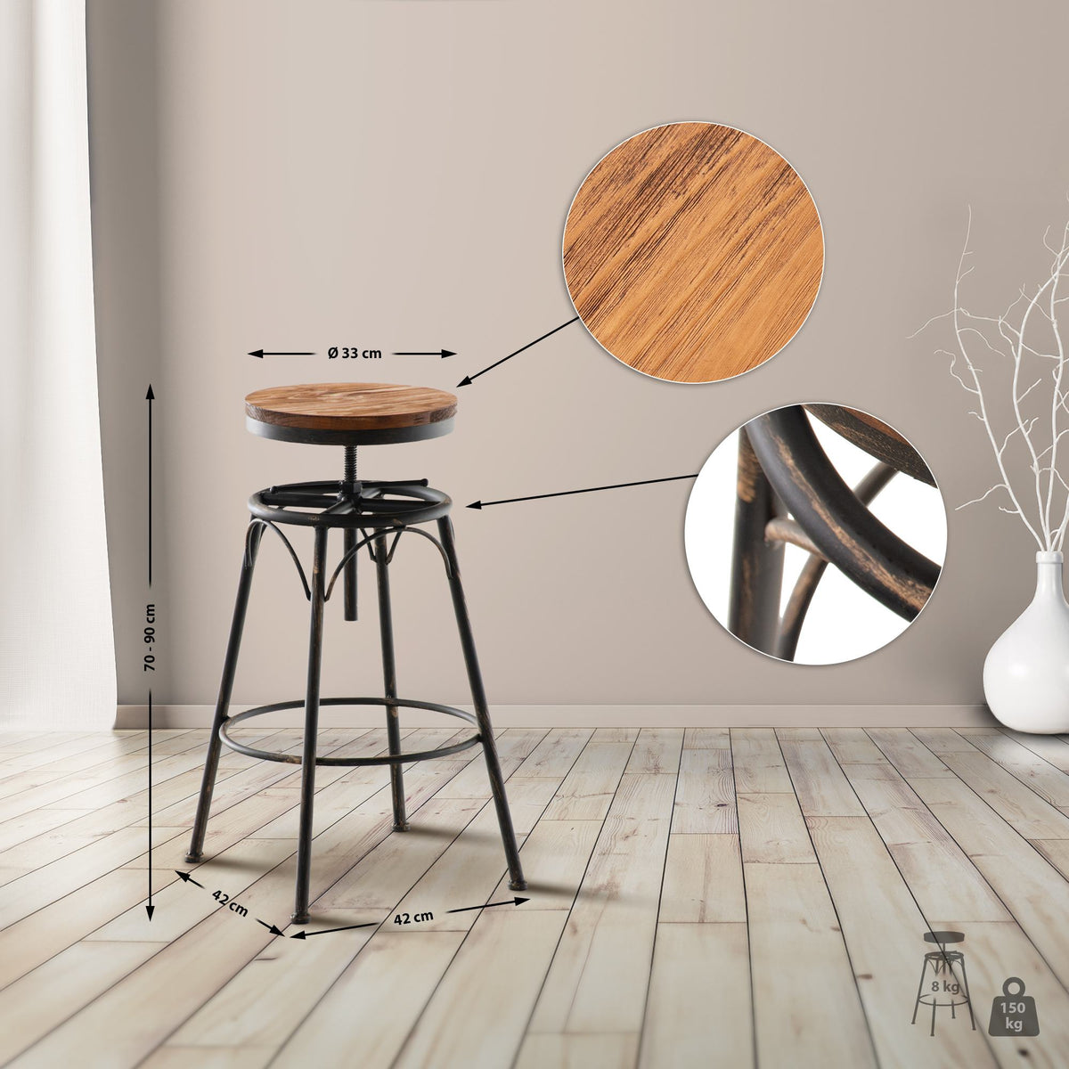 Barkruk Beam bronzen bronze
