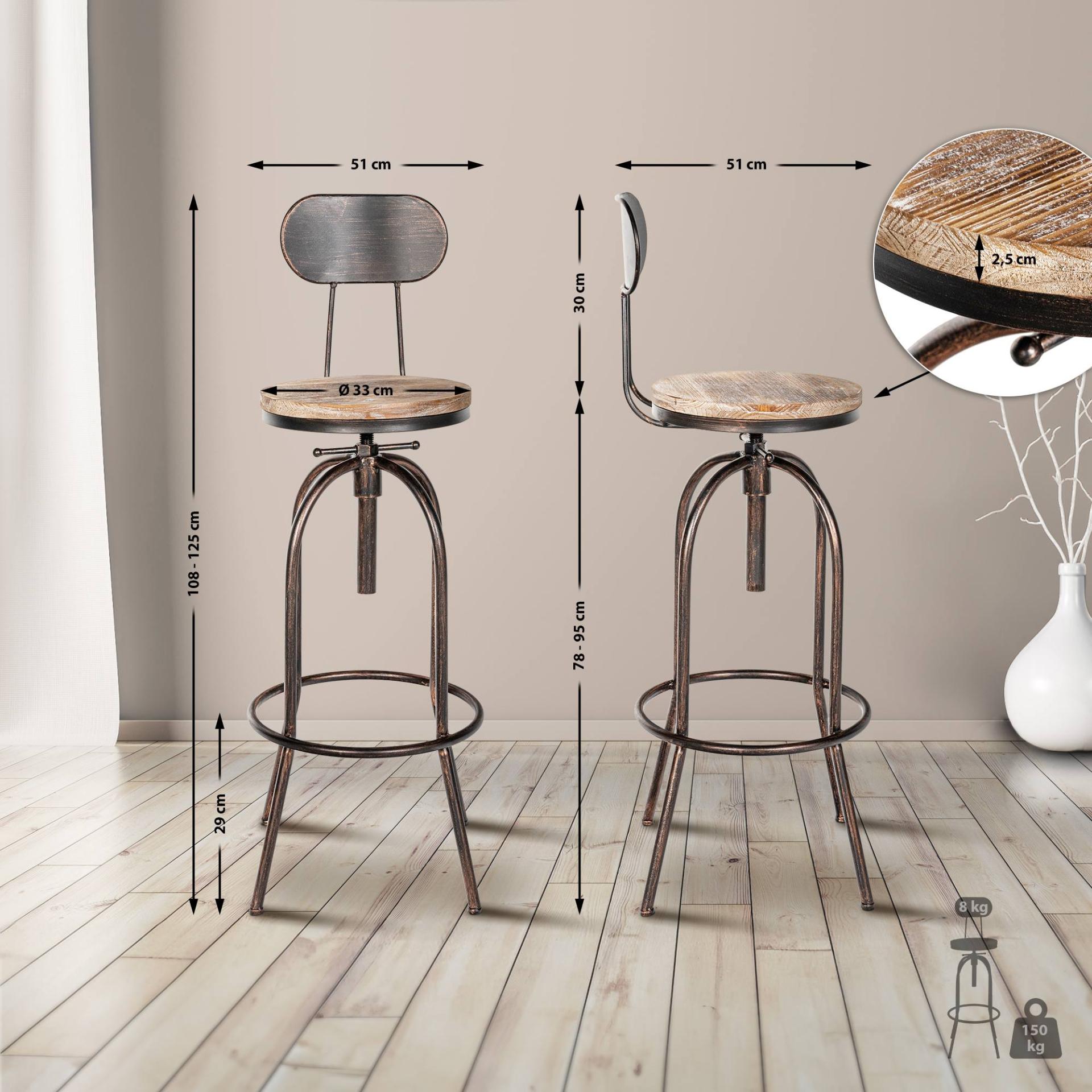 Barkruk Pino bronzen bronze