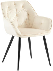 Eetkamerstoel Cassis Fluweel Fluweel,creme creme