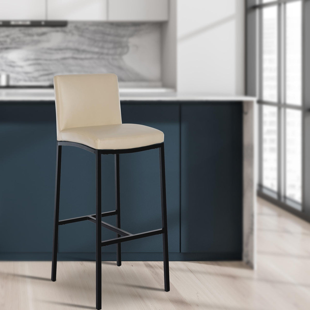 Barkruk Freeport creme,Kunstleer creme