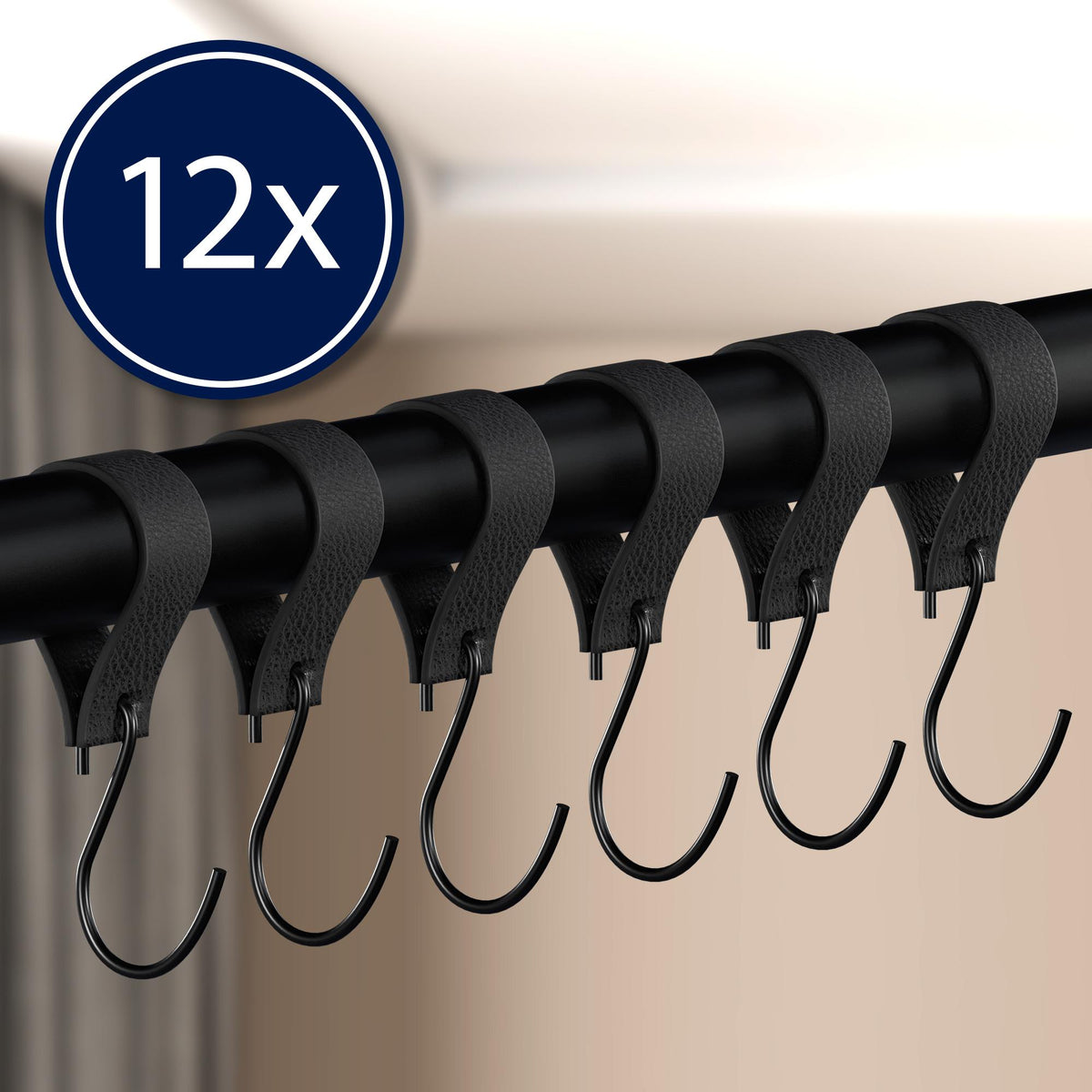 Kledingstang Fenton met 12 haken 80x60 cm schwarz