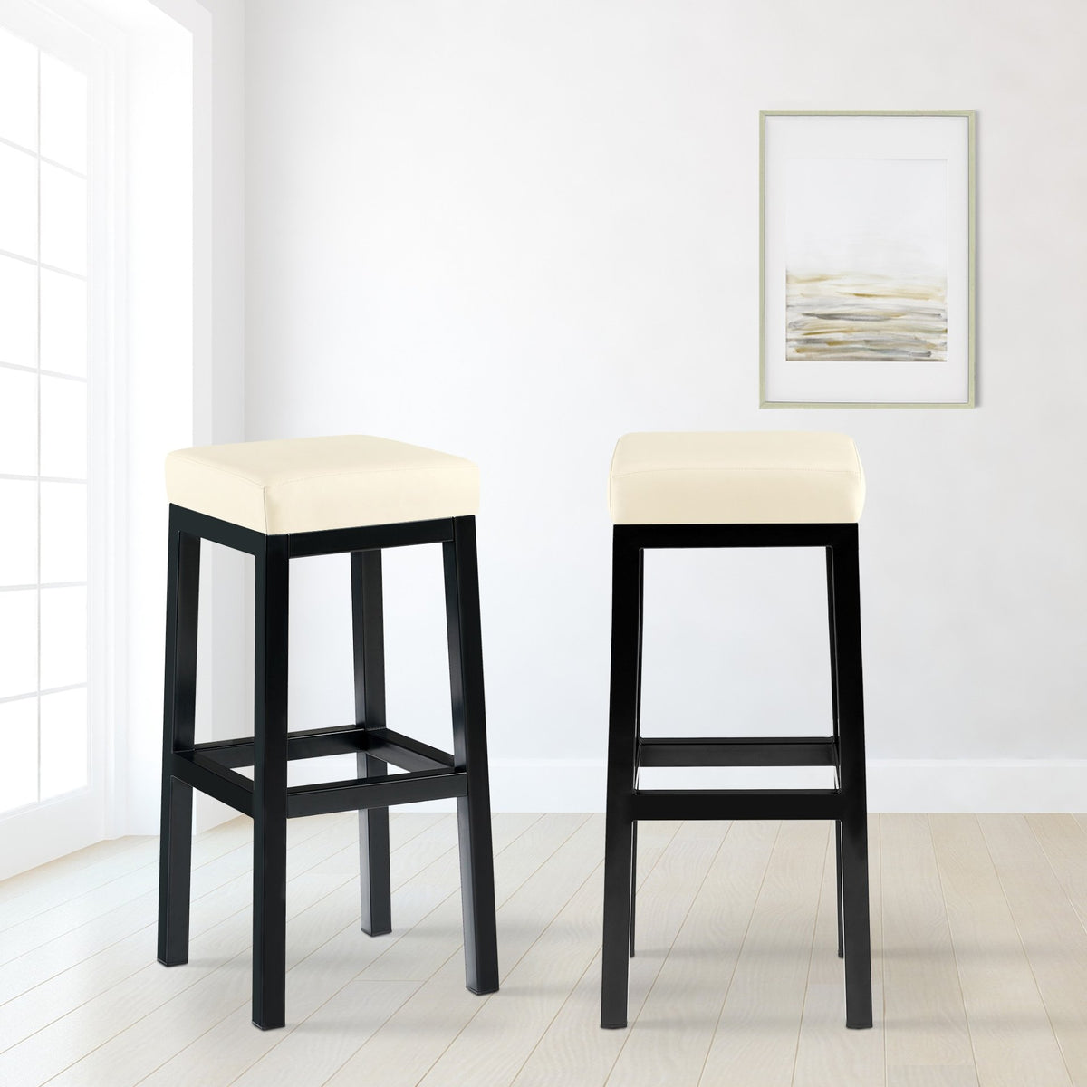Barhocker Taylor B85 Kunstleder creme