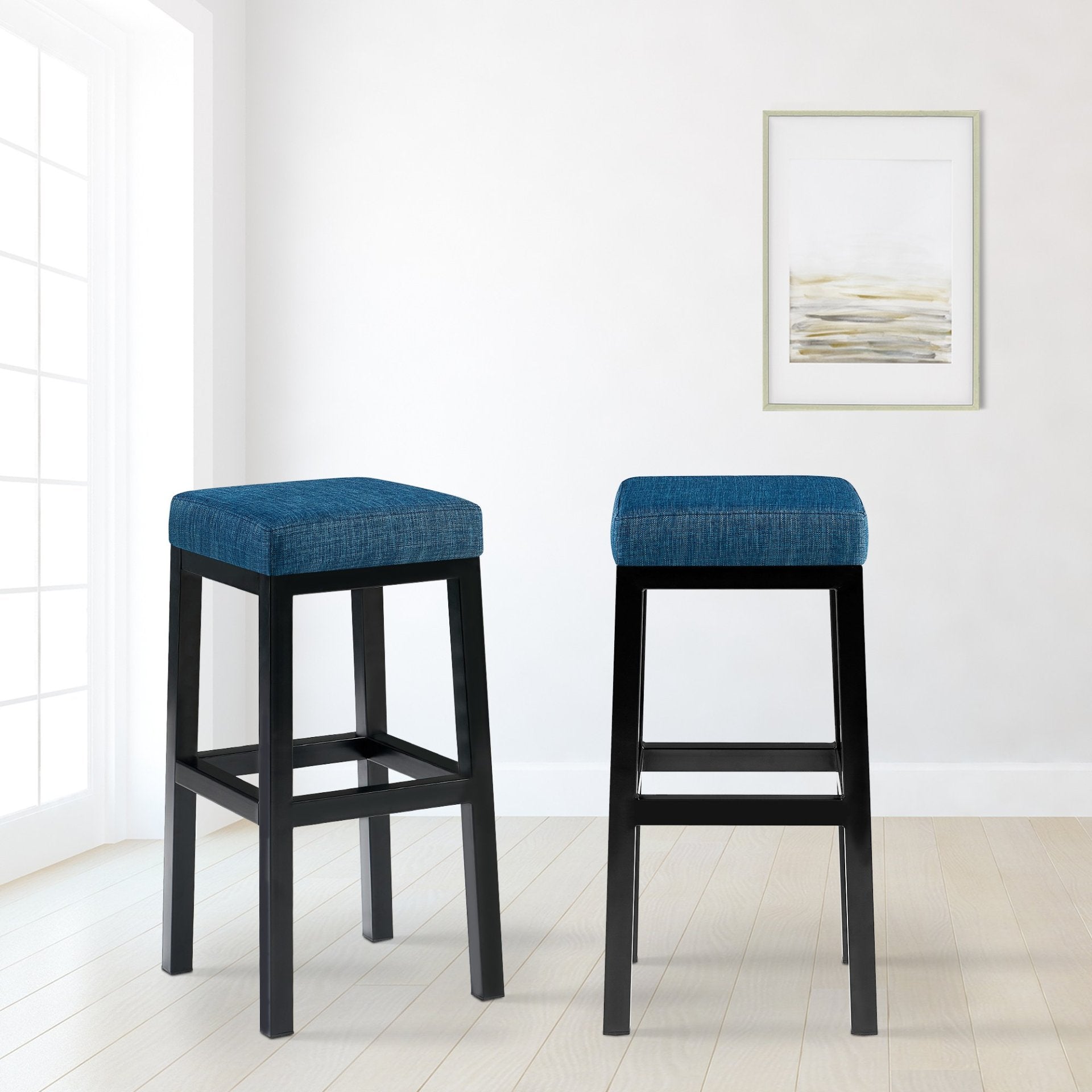 Barkruk Taylor Zithoogte 78 cm  stof blauw blau