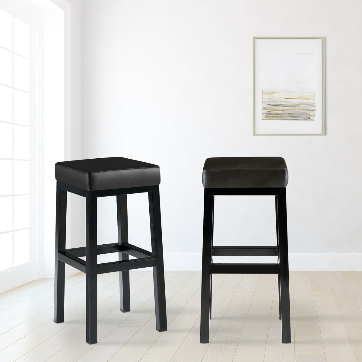 Barkruk Taylor kunstleer Zithoogte 78 cm zwart schwarz