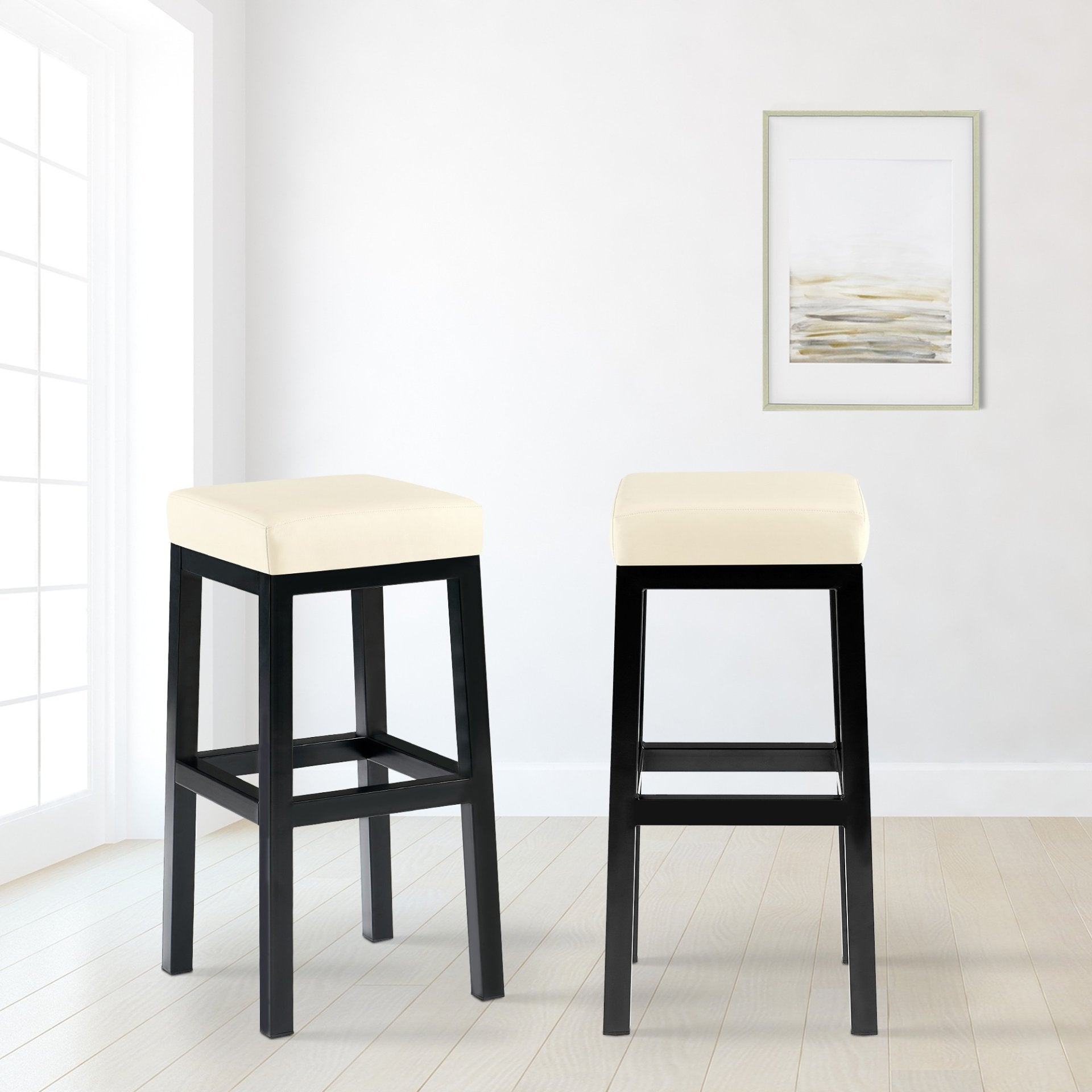 Barkruk Taylor kunstleer Zithoogte 78 cm creme creme