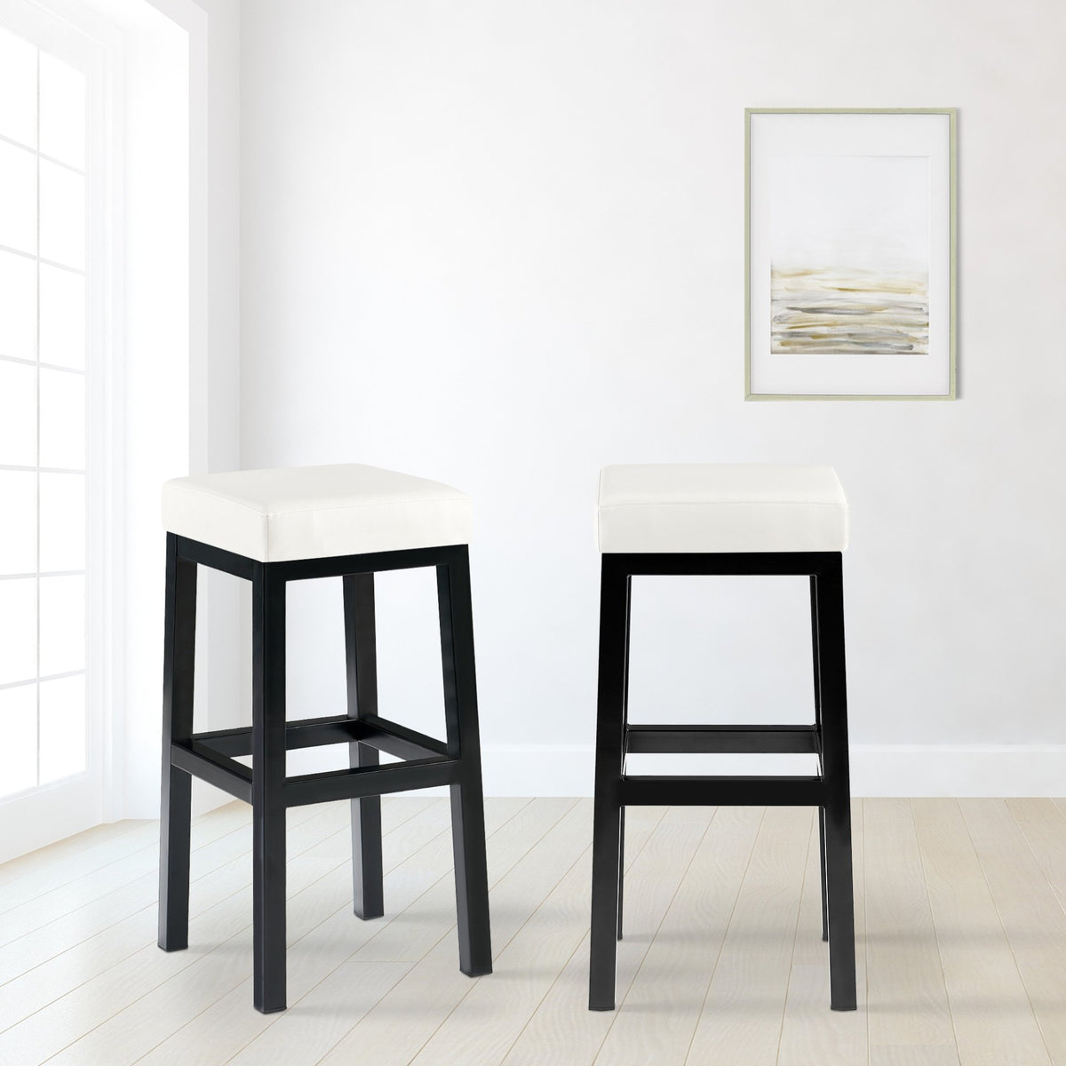 Barkruk Taylor kunstleer Zithoogte 78 cm wit weiß