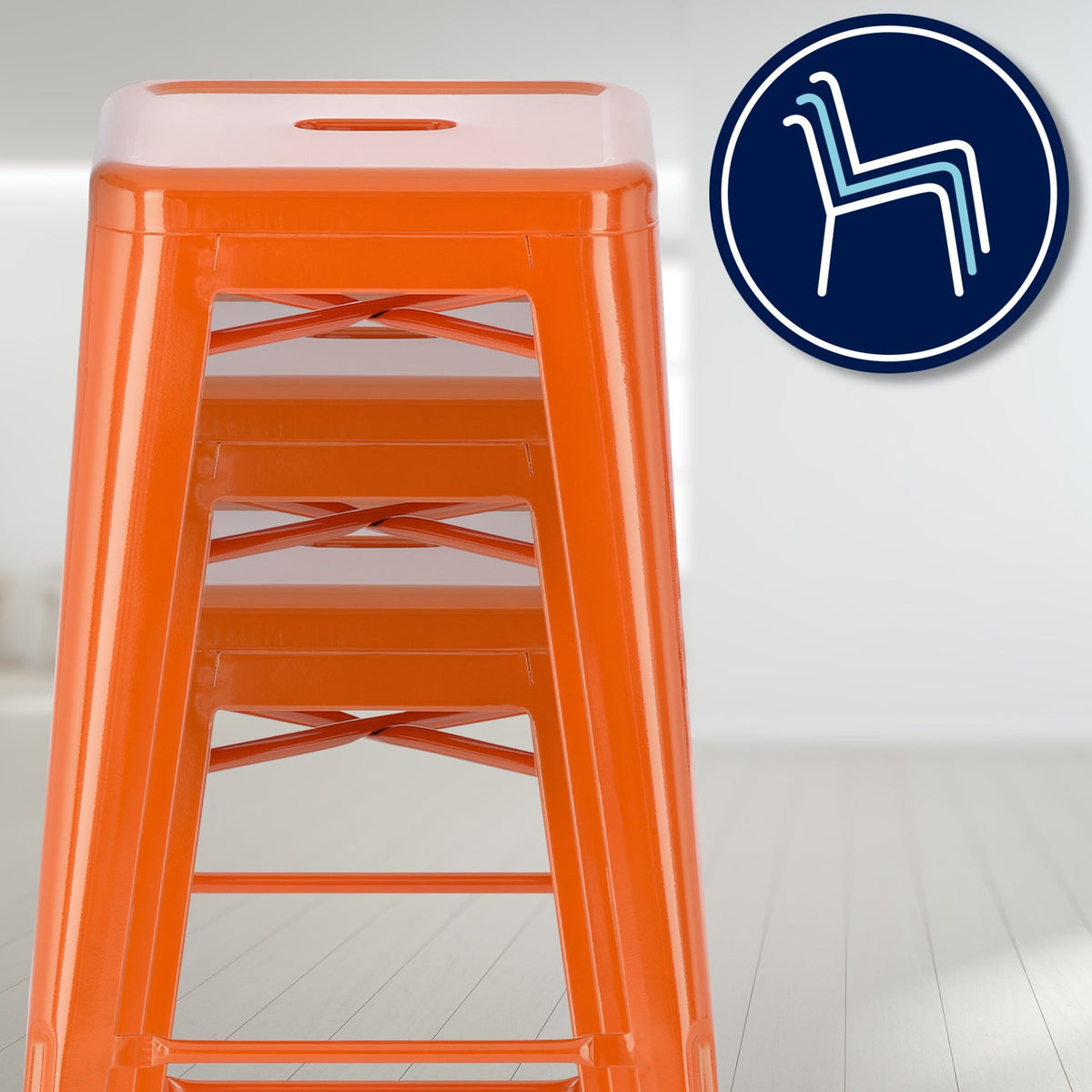 Metaal Barkruk Joshua oranje orange