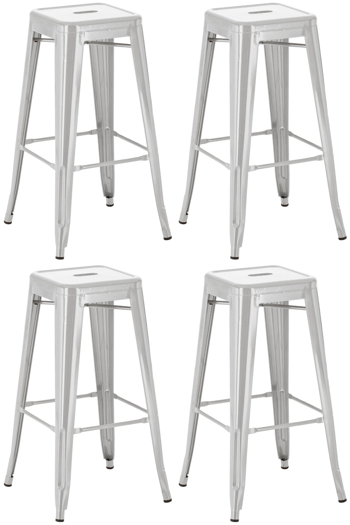 Set van 4 barkrukken Joshua zilver silber