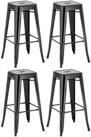 Set van 4 barkrukken Joshua zwart schwarz