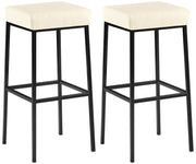 Set van 2 barkrukken Montreal 85 Kunstleer creme,zwart creme