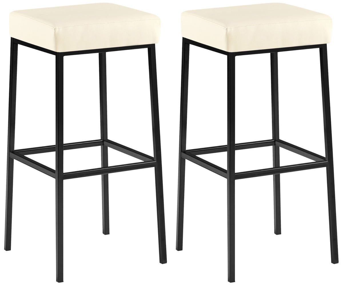 Set van 2 barkrukken Montreal 85 Kunstleer creme,zwart creme
