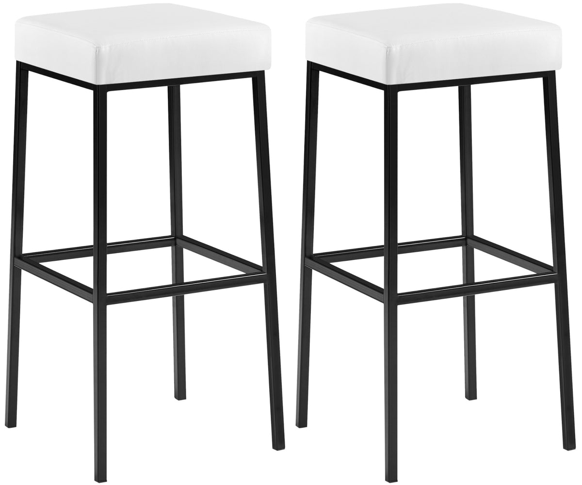 Set van 2 barkrukken Montreal 85 Kunstleer wit,zwart weiß