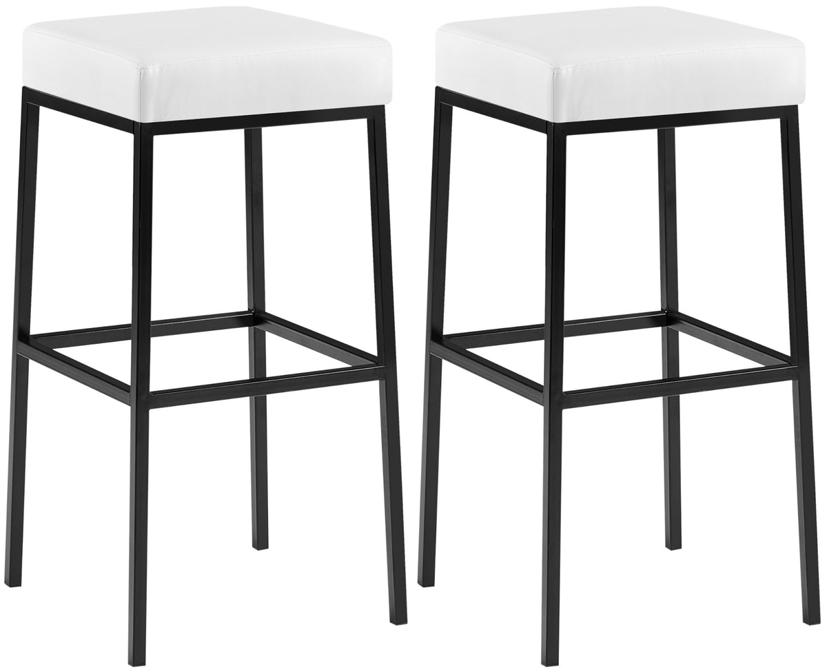 Set van 2 barkrukken Montreal 80 Kunstleer zwart,wit weiß