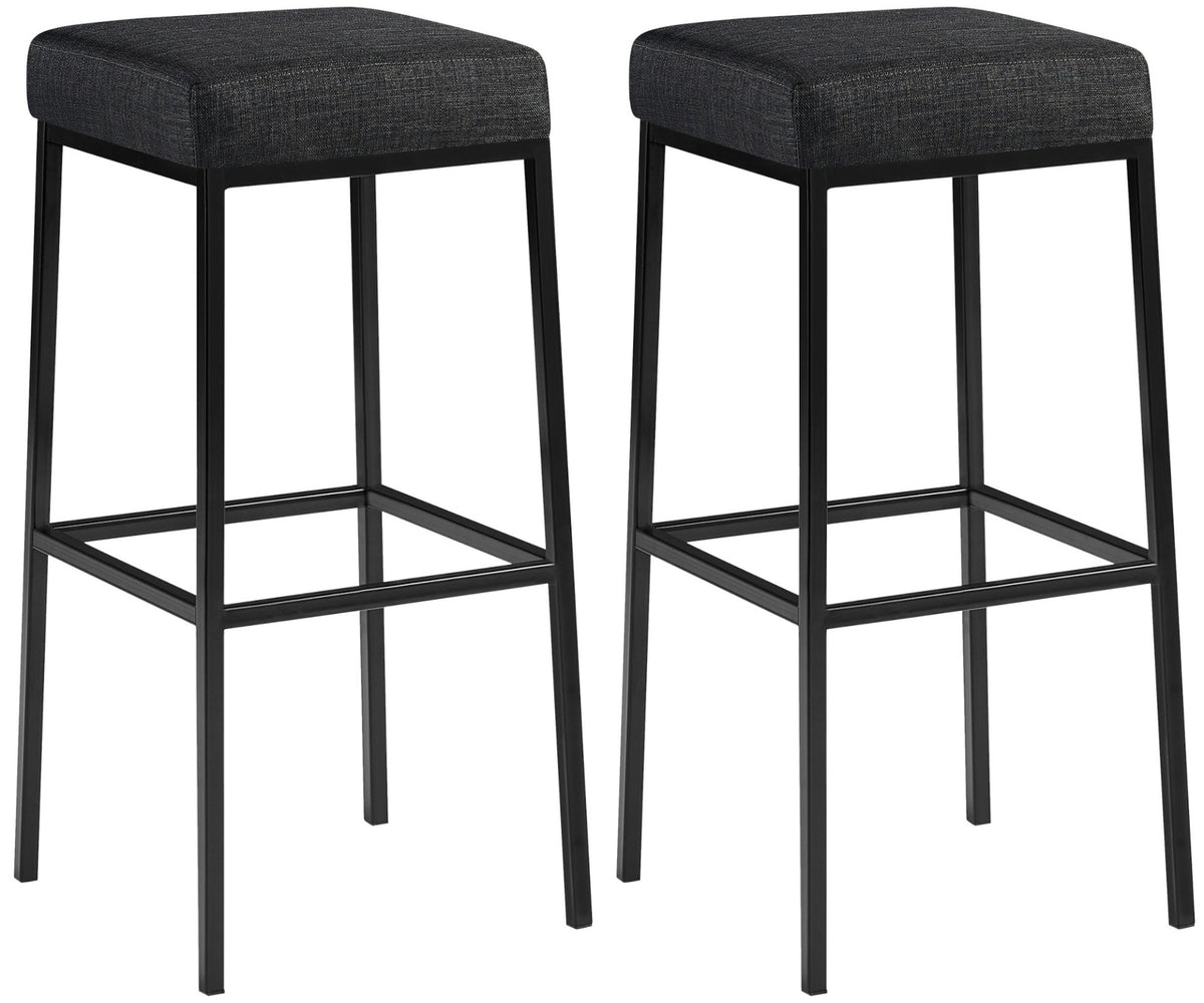 Set van 2 barkrukken Montreal 85 stof donkergrijs,zwart dunkelgrau