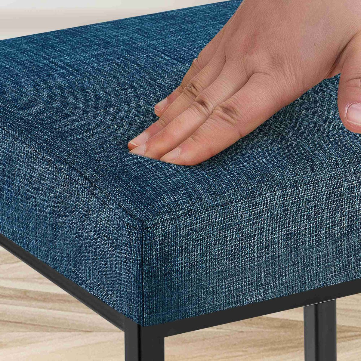 Set van 2 barkrukken Montreal 85 stof blauw,zwart blau