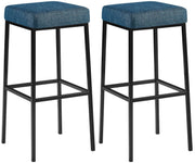 Set van 2 barkrukken Montreal 80 Stof blauw,zwart blau