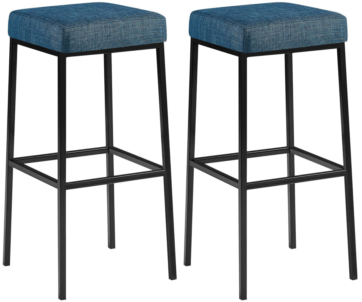 Set van 2 barkrukken Montreal 80 Stof blauw,zwart blau