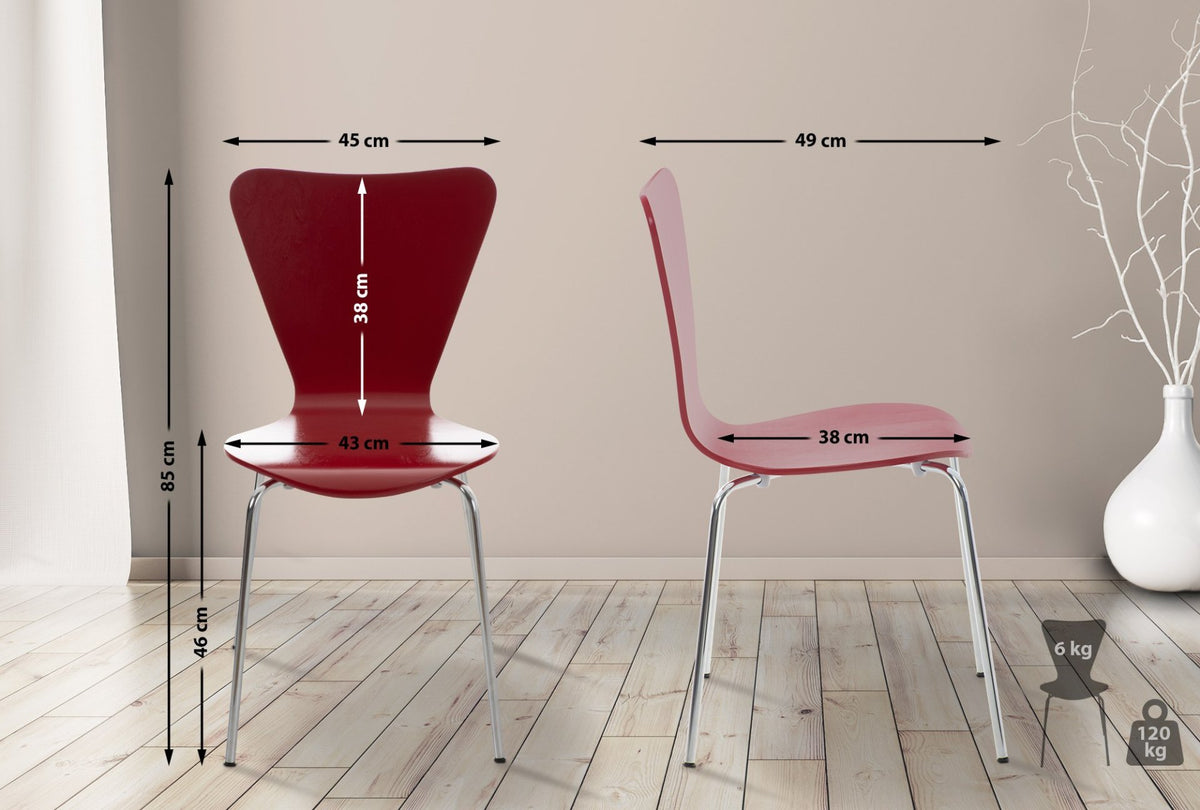 2x bezoekersstoel Calisto rood rot
