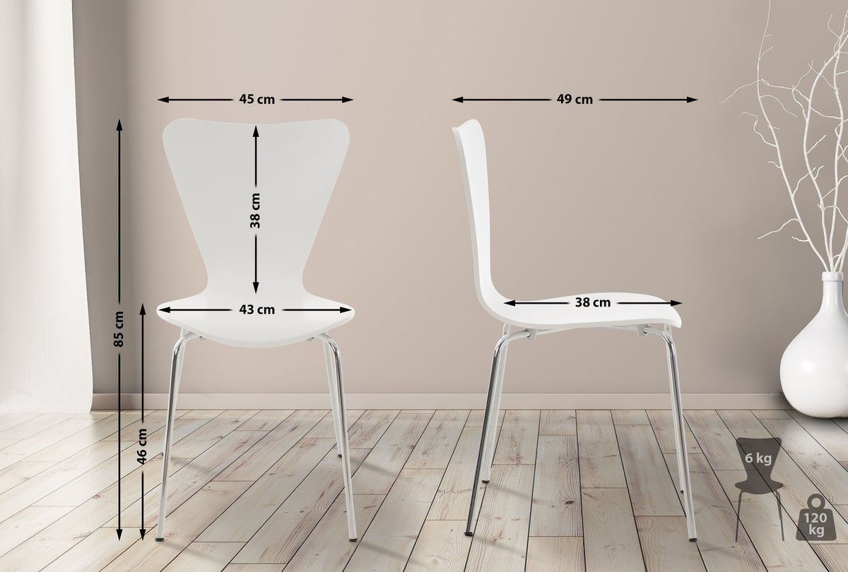 2x bezoekersstoel Calisto wit weiß